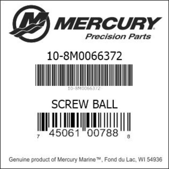 Bar codes for Mercury Marine part number 10-8M0066372
