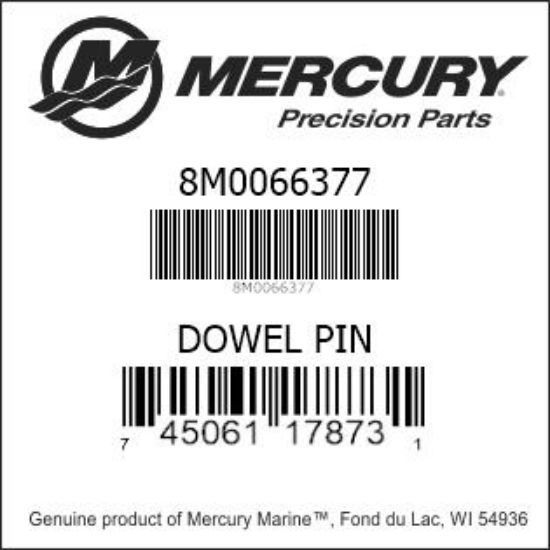 Bar codes for Mercury Marine part number 8M0066377