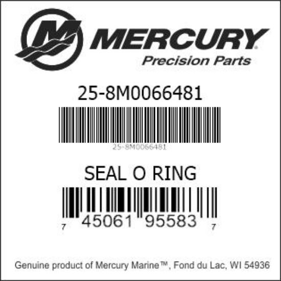 Bar codes for Mercury Marine part number 25-8M0066481