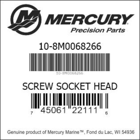 Bar codes for Mercury Marine part number 10-8M0068266