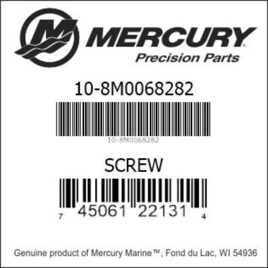 Bar codes for Mercury Marine part number 10-8M0068282