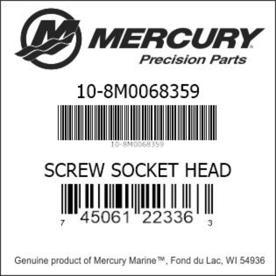 Bar codes for Mercury Marine part number 10-8M0068359