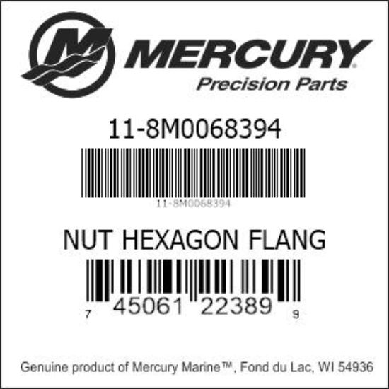 Bar codes for Mercury Marine part number 11-8M0068394