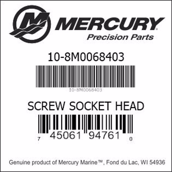 Bar codes for Mercury Marine part number 10-8M0068403