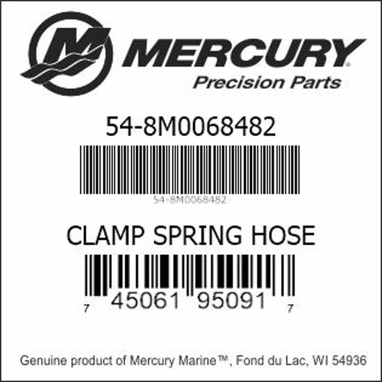 Bar codes for Mercury Marine part number 54-8M0068482