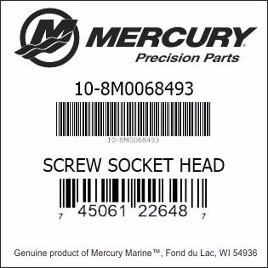 Bar codes for Mercury Marine part number 10-8M0068493