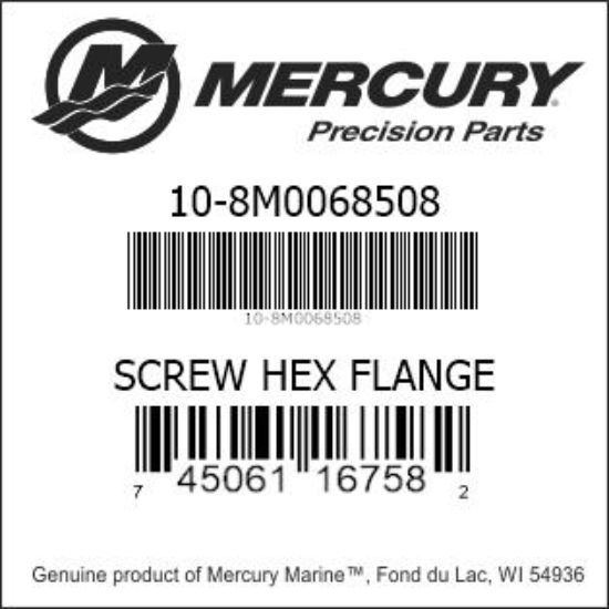 Bar codes for Mercury Marine part number 10-8M0068508