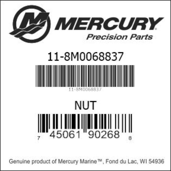 Bar codes for Mercury Marine part number 11-8M0068837