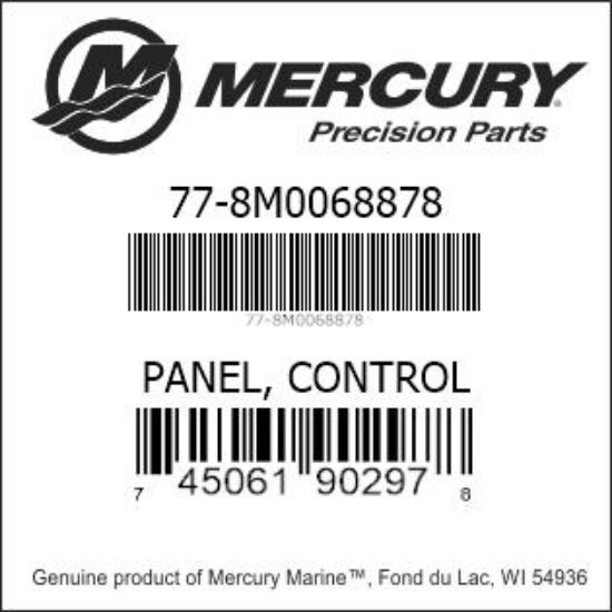 Bar codes for Mercury Marine part number 77-8M0068878
