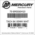Bar codes for Mercury Marine part number 79-8M0069419