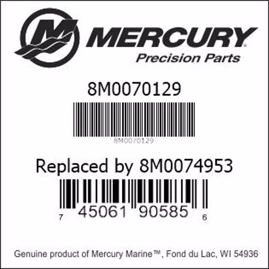 Bar codes for Mercury Marine part number 8M0070129