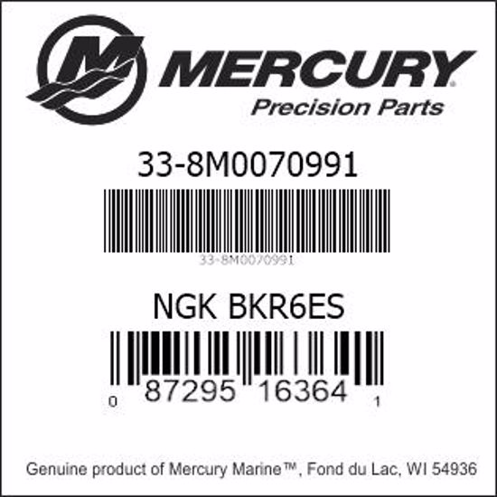 Bar codes for Mercury Marine part number 33-8M0070991