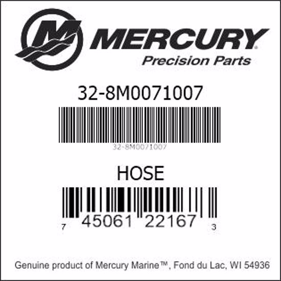 Bar codes for Mercury Marine part number 32-8M0071007
