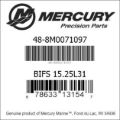Bar codes for Mercury Marine part number 48-8M0071097