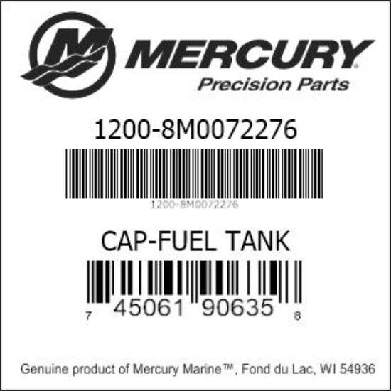 Bar codes for Mercury Marine part number 1200-8M0072276