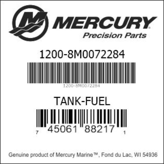Bar codes for Mercury Marine part number 1200-8M0072284