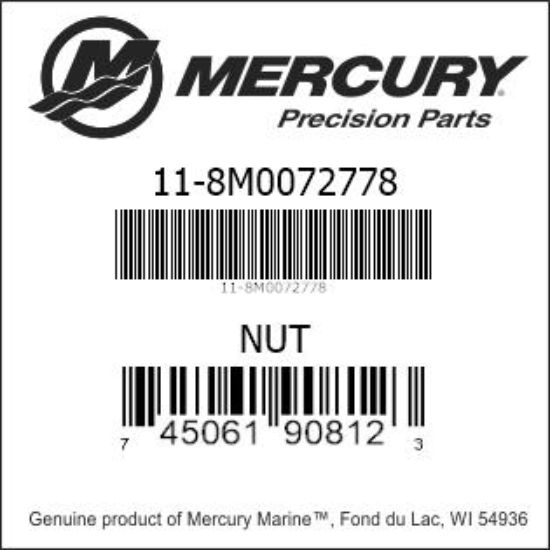 Bar codes for Mercury Marine part number 11-8M0072778