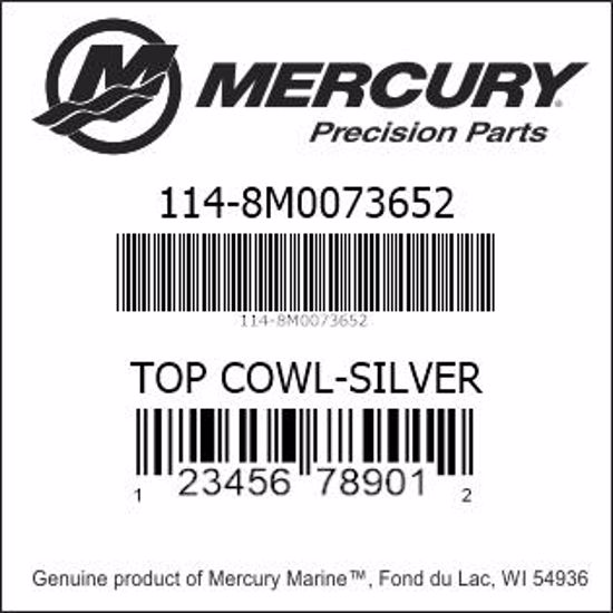 Bar codes for Mercury Marine part number 114-8M0073652