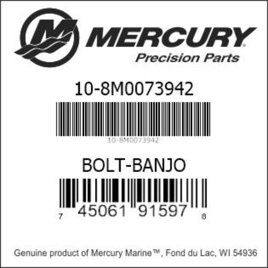 Bar codes for Mercury Marine part number 10-8M0073942