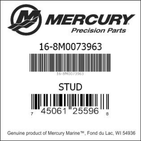 Bar codes for Mercury Marine part number 16-8M0073963