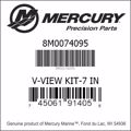 Bar codes for Mercury Marine part number 8M0074095