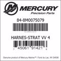 Bar codes for Mercury Marine part number 84-8M0075079