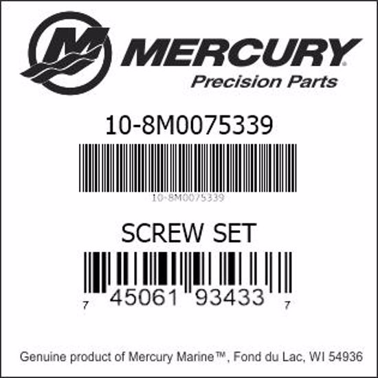 Bar codes for Mercury Marine part number 10-8M0075339