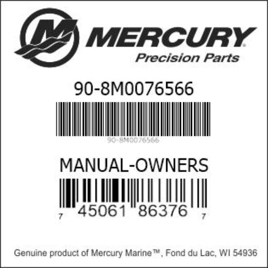 Bar codes for Mercury Marine part number 90-8M0076566