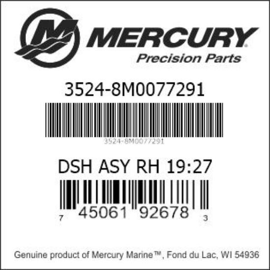 Bar codes for Mercury Marine part number 3524-8M0077291