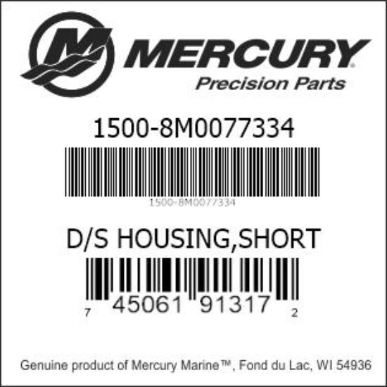 Bar codes for Mercury Marine part number 1500-8M0077334