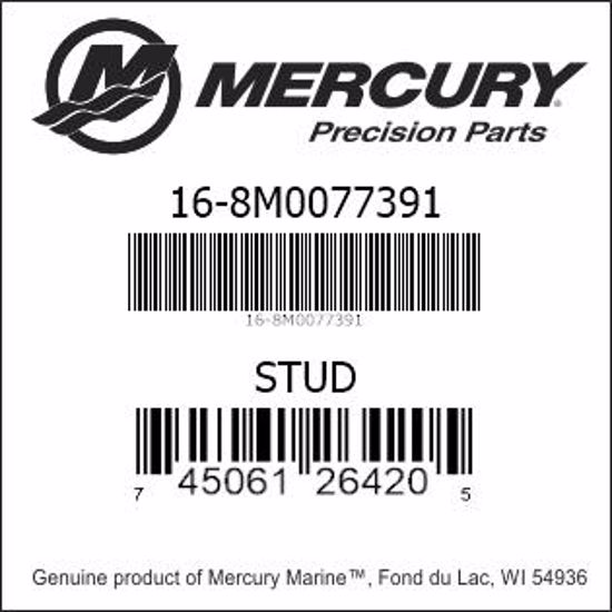 Bar codes for Mercury Marine part number 16-8M0077391
