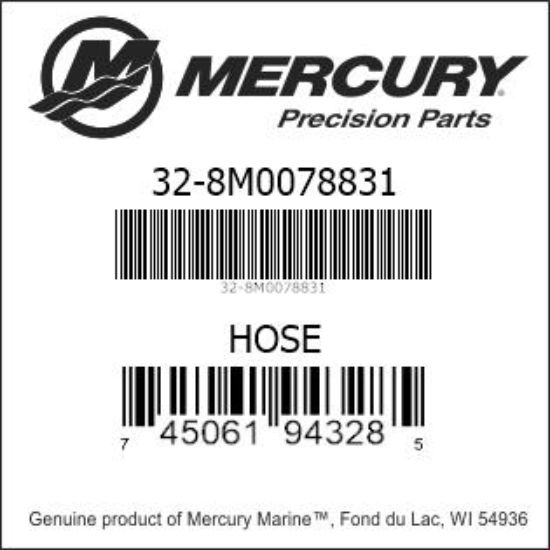 Bar codes for Mercury Marine part number 32-8M0078831
