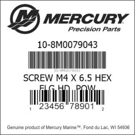 Bar codes for Mercury Marine part number 10-8M0079043