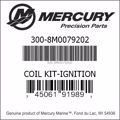 Bar codes for Mercury Marine part number 300-8M0079202