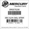 Bar codes for Mercury Marine part number 8M0079290