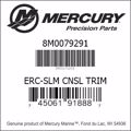 Bar codes for Mercury Marine part number 8M0079291