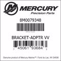 Bar codes for Mercury Marine part number 8M0079348