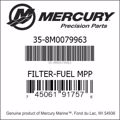 Bar codes for Mercury Marine part number 35-8M0079963
