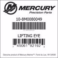 Bar codes for Mercury Marine part number 10-8M0080049