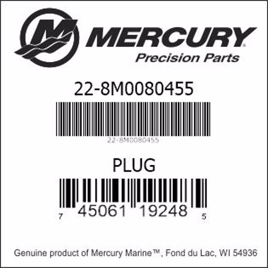 Bar codes for Mercury Marine part number 22-8M0080455