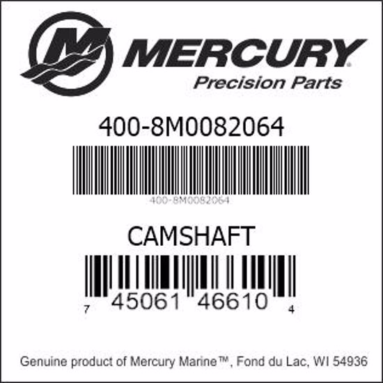 Bar codes for Mercury Marine part number 400-8M0082064