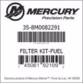 Bar codes for Mercury Marine part number 35-8M0082291