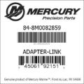 Bar codes for Mercury Marine part number 84-8M0082859