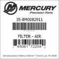 Bar codes for Mercury Marine part number 35-8M0082911