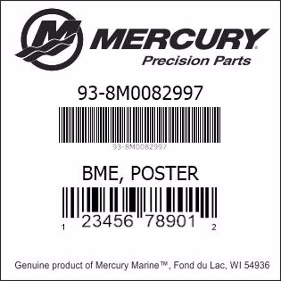 Bar codes for Mercury Marine part number 93-8M0082997