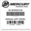 Mercury Marine part number 90-8M0083196 MANUAL-APP DIESEL Bar codes for Mercury Marine part number 90-8M0083196