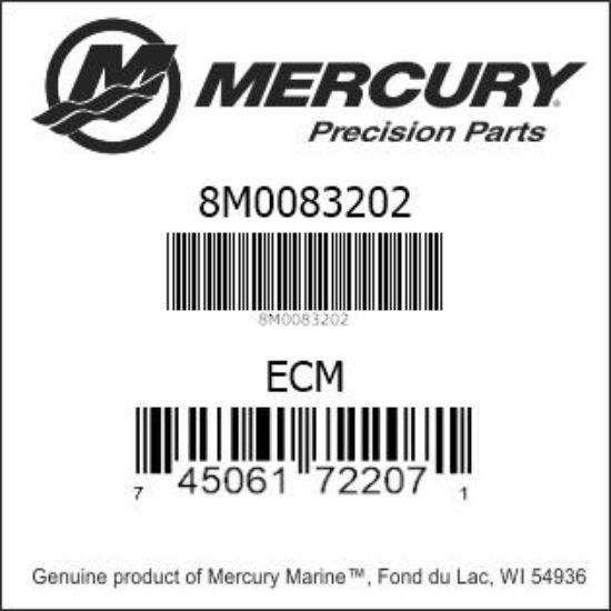 Bar codes for Mercury Marine part number 8M0083202