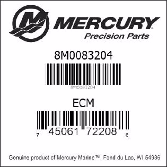Bar codes for Mercury Marine part number 8M0083204