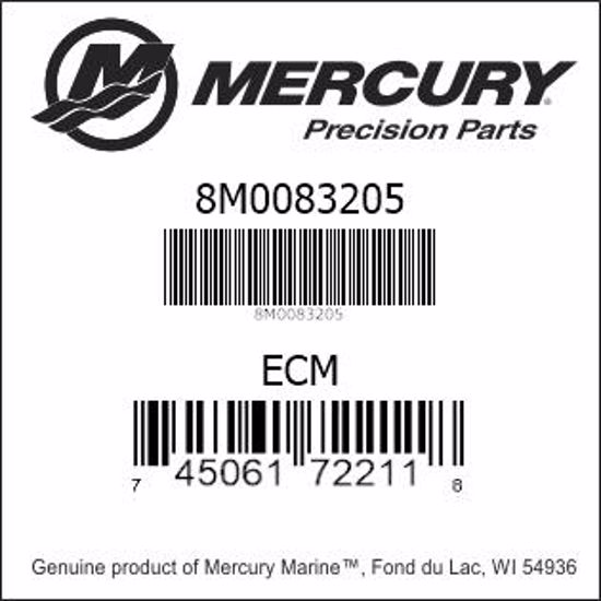 Bar codes for Mercury Marine part number 8M0083205