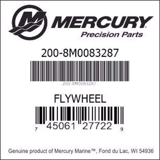 Bar codes for Mercury Marine part number 200-8M0083287